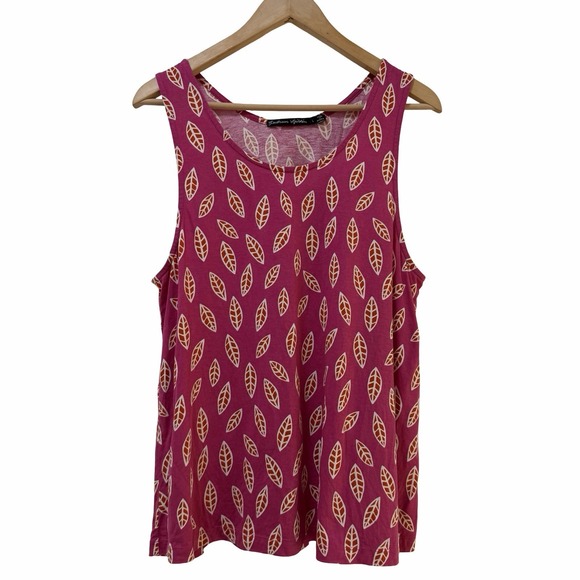 Gudrun Sjoden Tops - Gudrun Sjoden Womens Geometric Print Organic Cotton Blend Tank Top Size L Pink